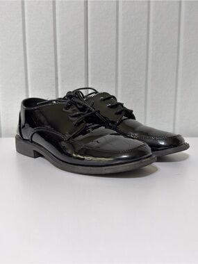 Josmo Black Patent Lace-Up Kids Dress Shoes